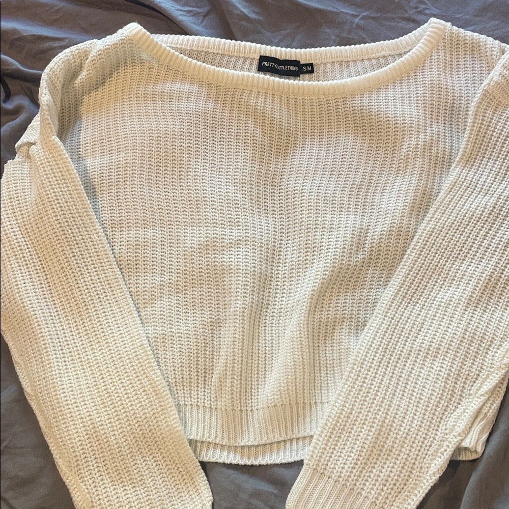 PrettyLittleThing Off-White Knit Pullover
